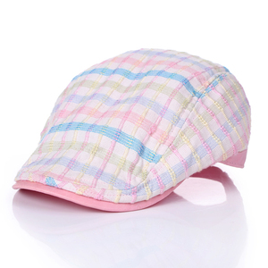 女款線條方格鴨舌帽_開(kāi)普帽子訂做廠-浙江高普服飾有限公司